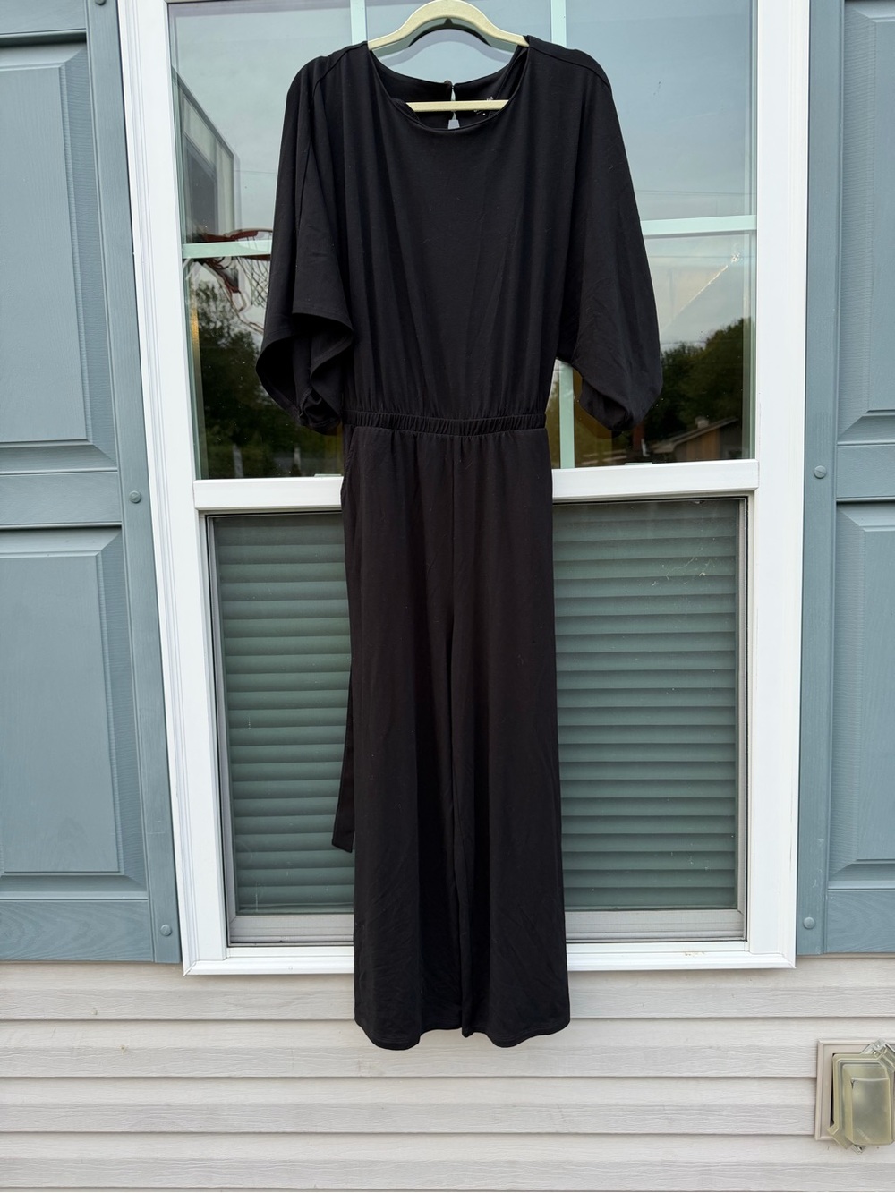 Garnet Hill Black Cotton Jumpsuit
